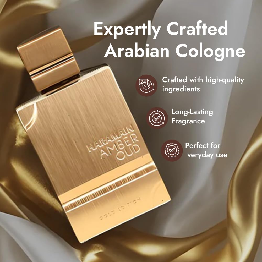 Al Haramain Amber Oud Gold Edition EDP 60ml - Arabian Perfume with Tropical Amber & Melon, 12H Long Lasting, WhatsApp Scent Atlas Access